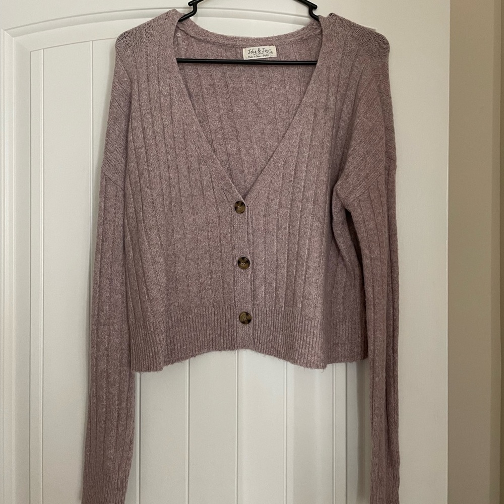 Pink Ribbed Cardigan